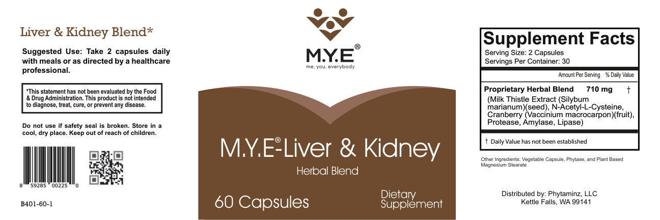 M.Y.E® Liver Kidney - Dual Action Herbal Support for Natural Filtration and Balance