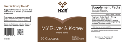 M.Y.E® Liver Kidney - Dual Action Herbal Support for Natural Filtration and Balance